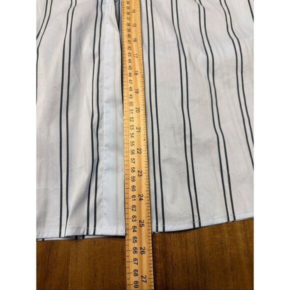 Worthington Womens Blue Striped Tie Waist Blouse Size Small - Picture 9 of 10